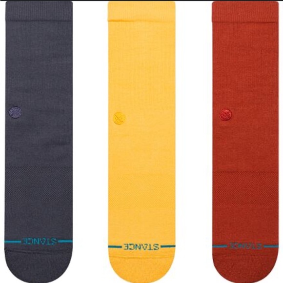 STANCE MEN’S CASUAL CREW MID CUSHION COMBED COTTON THREE PAIRS THREE COLORS NWT - Picture 1 of 7